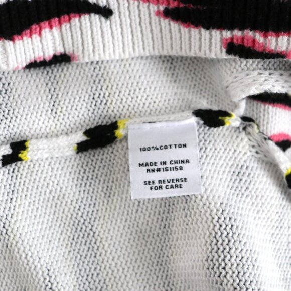 525 America Long Knit Sweater Duster Open Cardigan Animal Print Rainbow Neon NEW - Picture 7 of 10